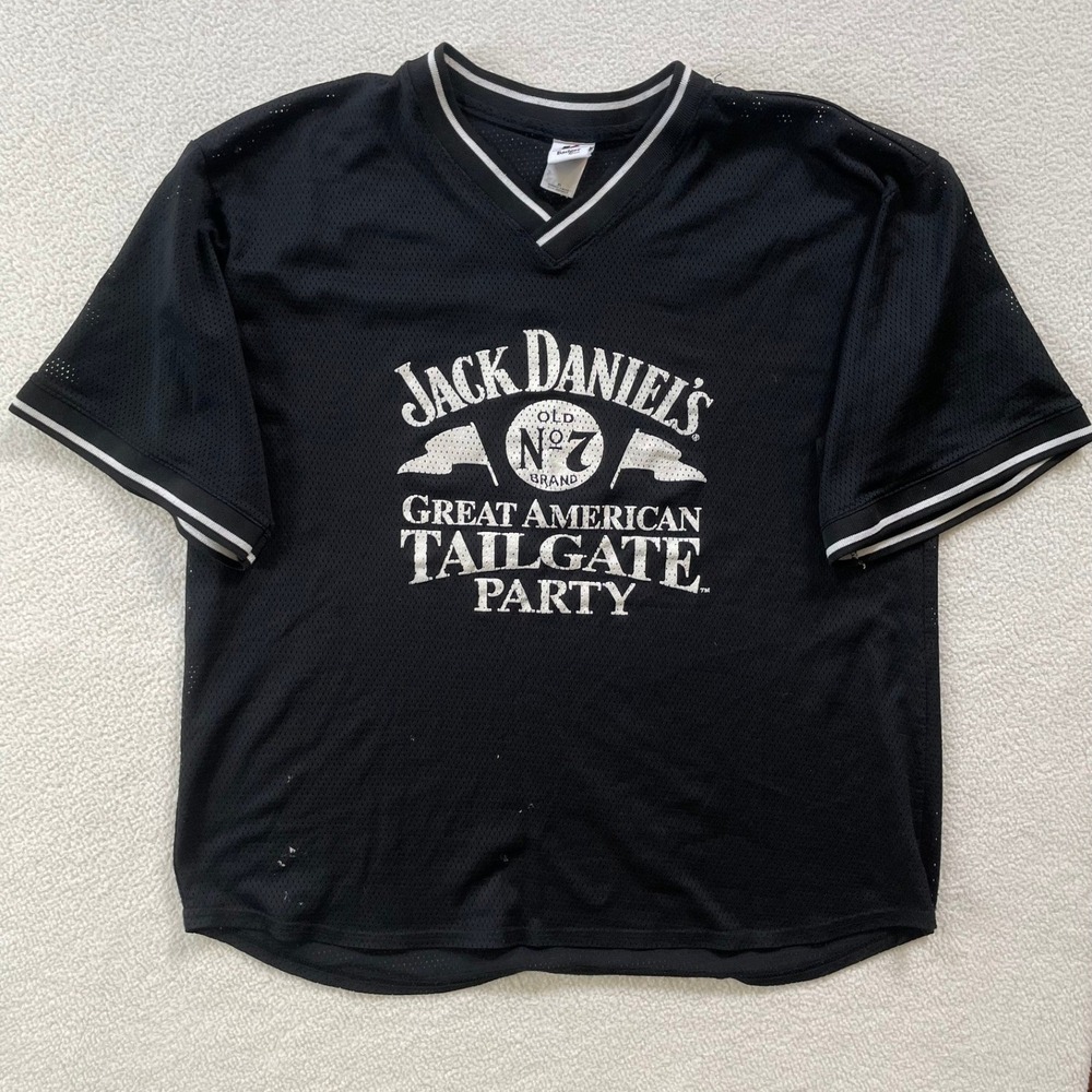 Badger Mens XL Jersey Black Jack Daniels Great American Tailgate Party Mesh